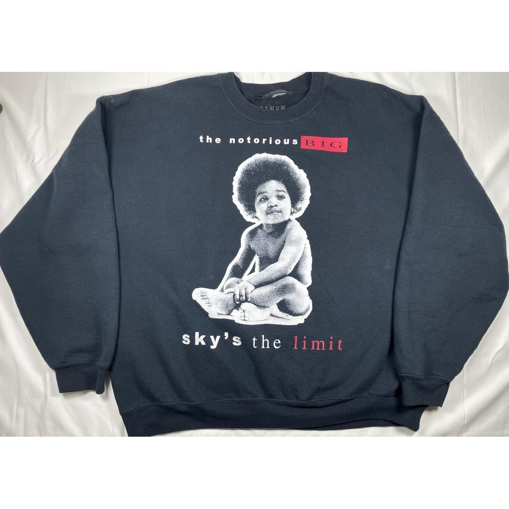 Notorious BIG Men's Baby Photo Sweatshirt Black 2XL - See Measurements